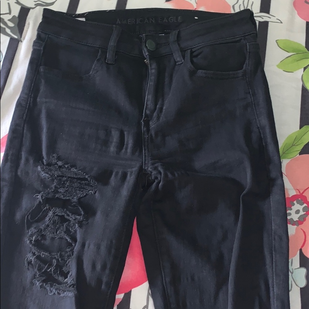 Black american eagle jeans size 6 regular!! - Picture 2 of 4